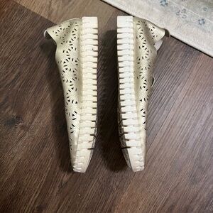 Metallic Perforated Slip-On Shoes size 37
